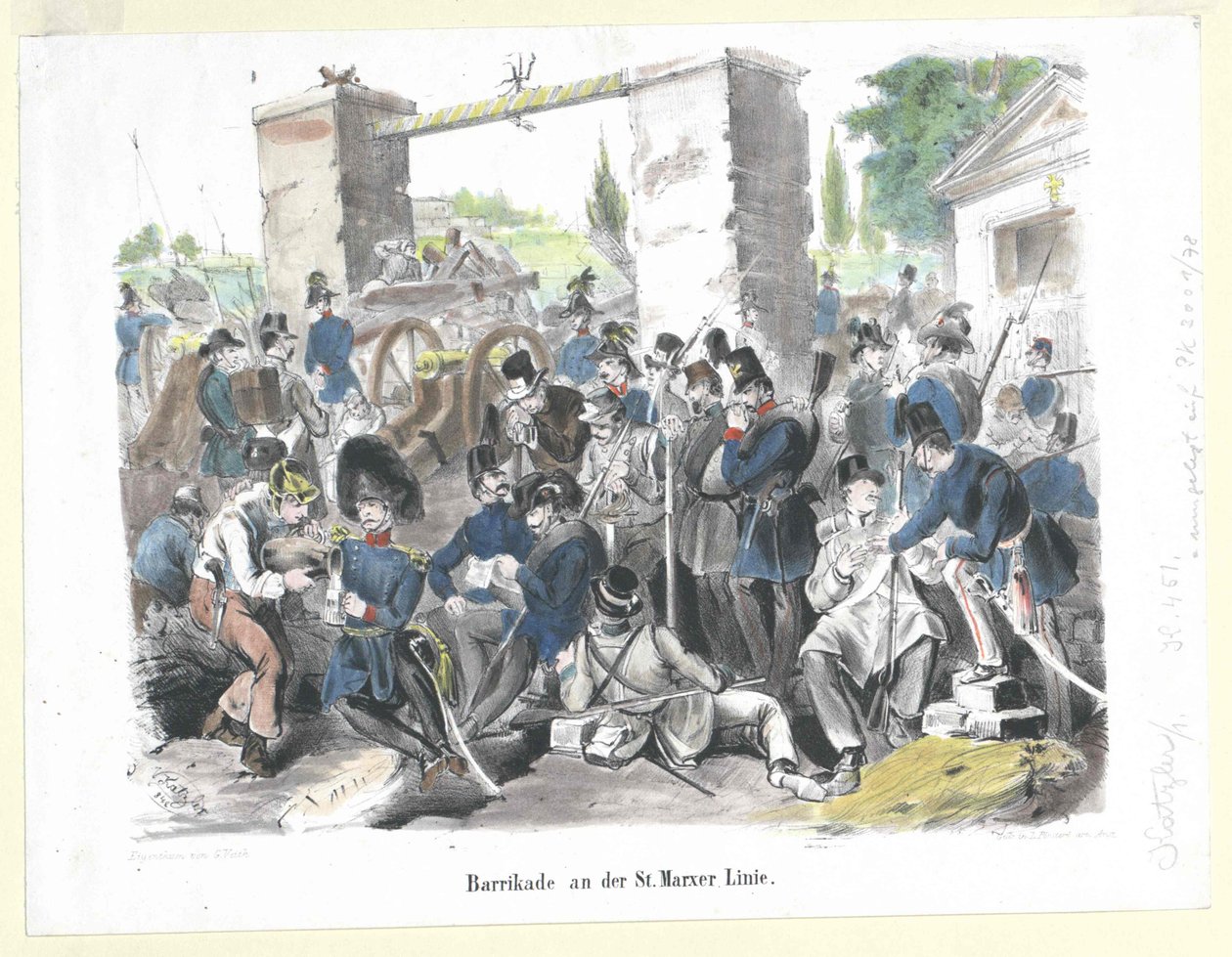 Barricade at the St. Marx Line by Artist Unknown