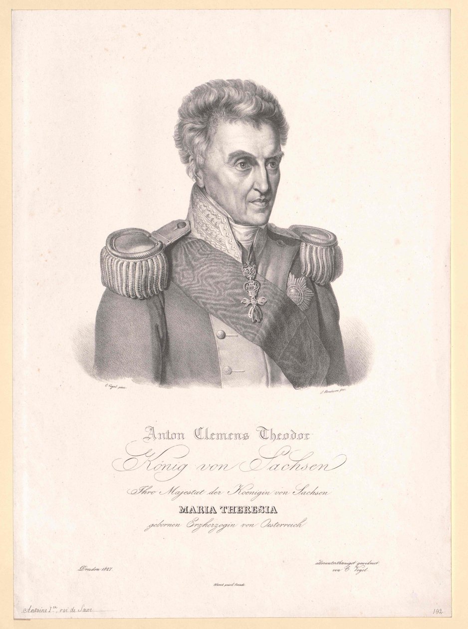 King Anton I of Saxony by Artist Unknown