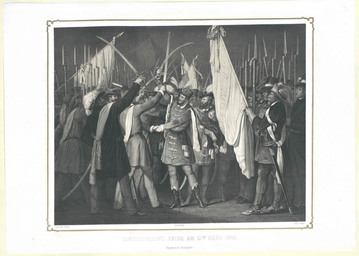 Constitution Ceremony on 15th March 1848 by Artist Unknown