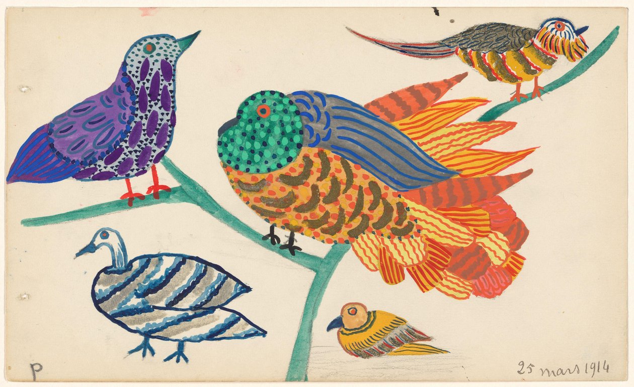 Design for Embroidery of Birds by Atelier Martine