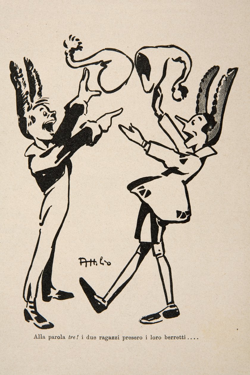 Pinocchio and Candlewick, Illustration from Pinocchio by Attilio Mussino