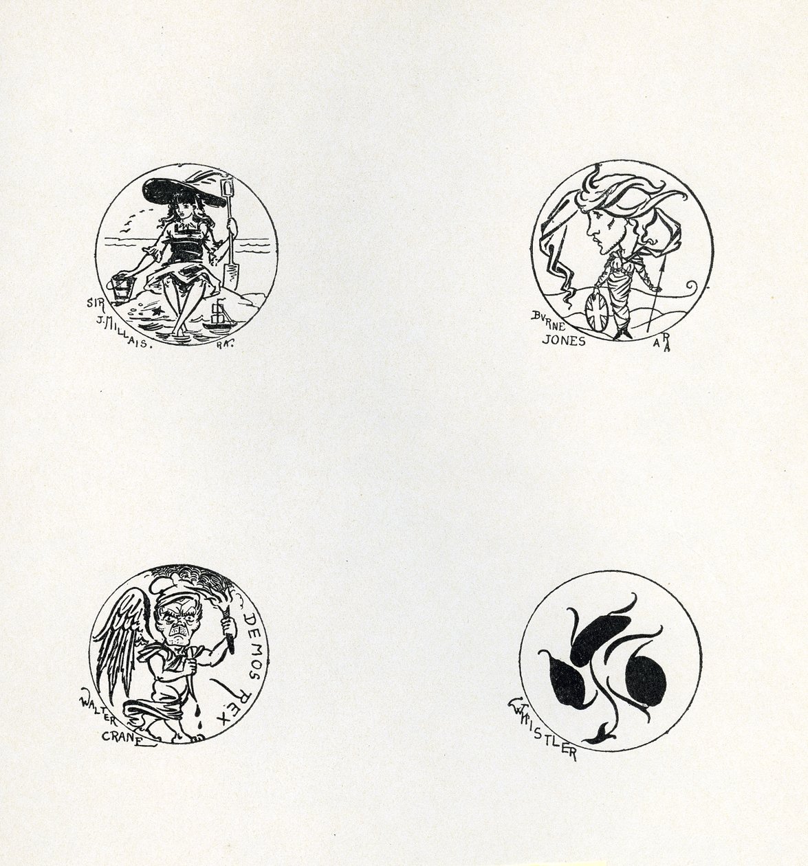 Four designs for new coinage by Aubrey Beardsley