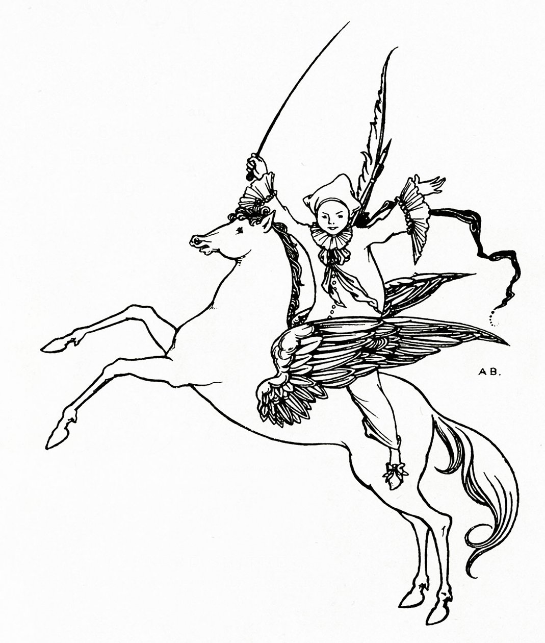 Puck on Pegasus by Aubrey Beardsley