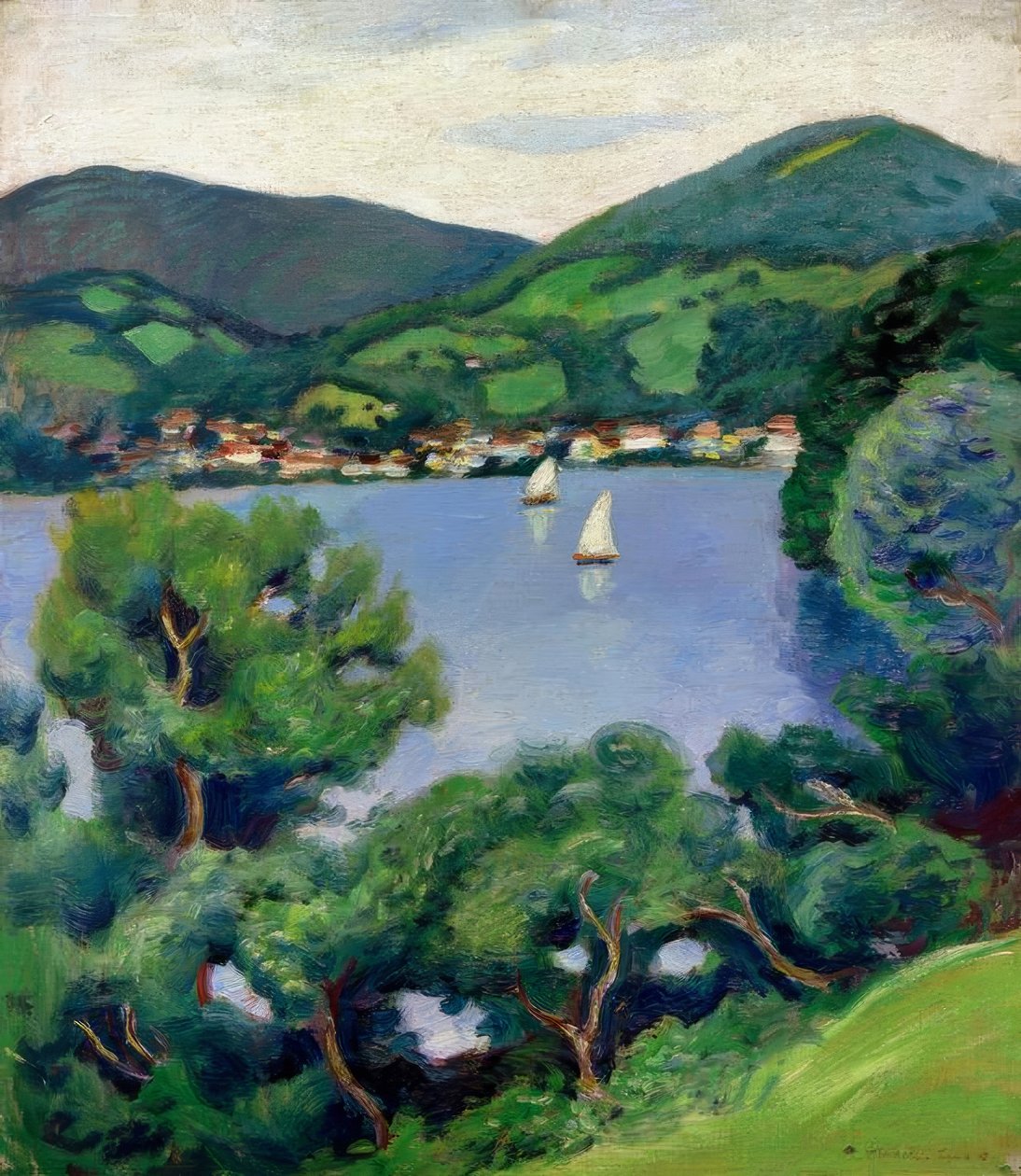 View from Tegernsee by August Macke