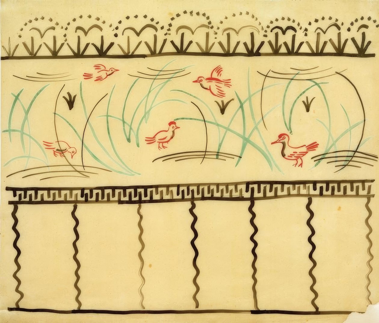Five Birds (Frieze) by August Macke