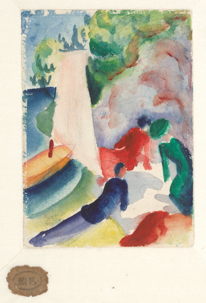 Picnic on the Beach (Picnic after Sailing) by August Macke