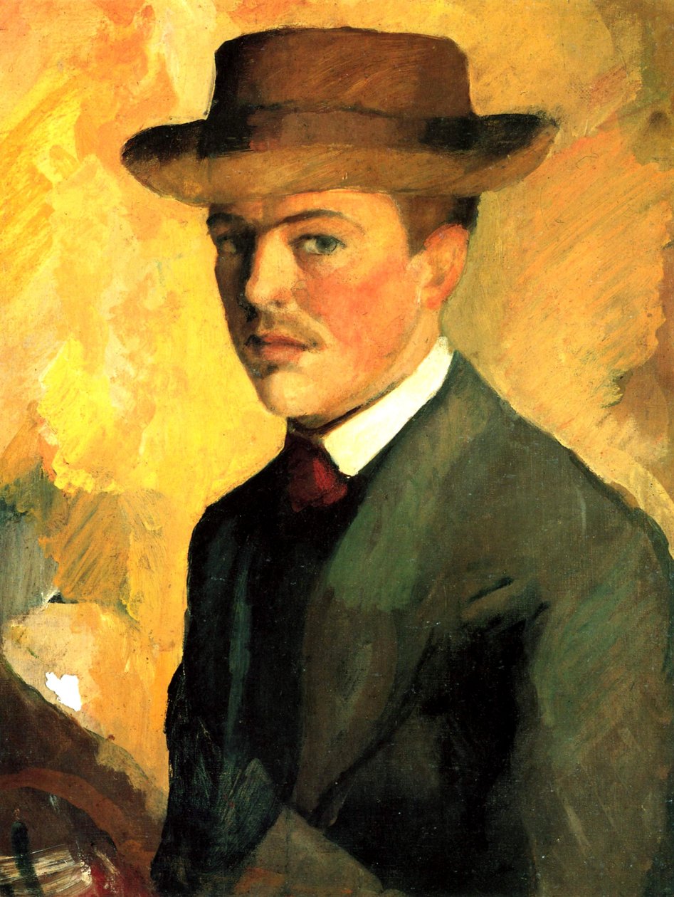 Self-Portrait with Hat by August Macke