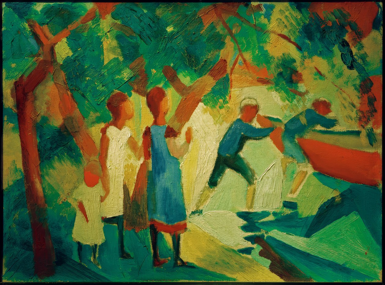 Playing Children by the Water by August Macke