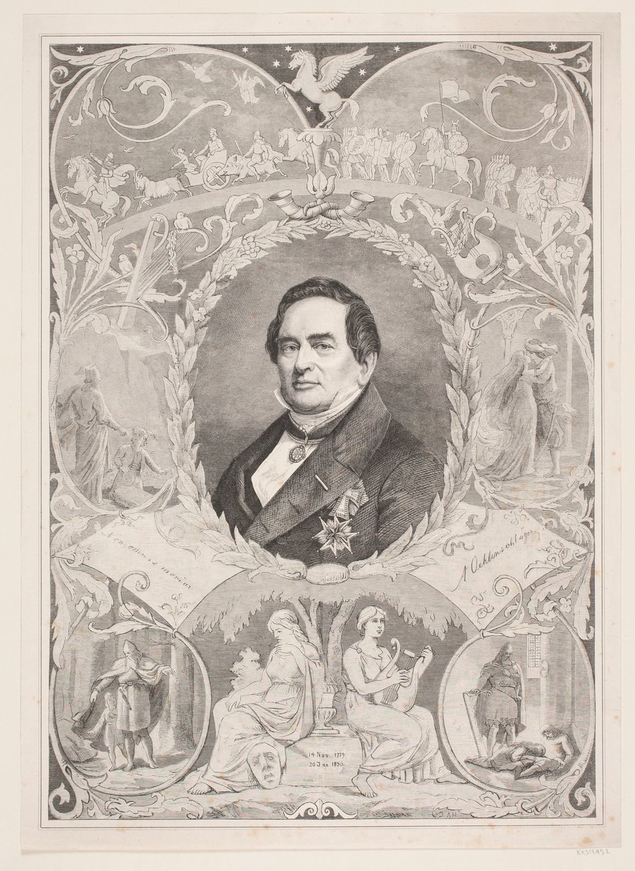 Adam Oehlenschläger. Memorial by August Edward Adolf Heimburger