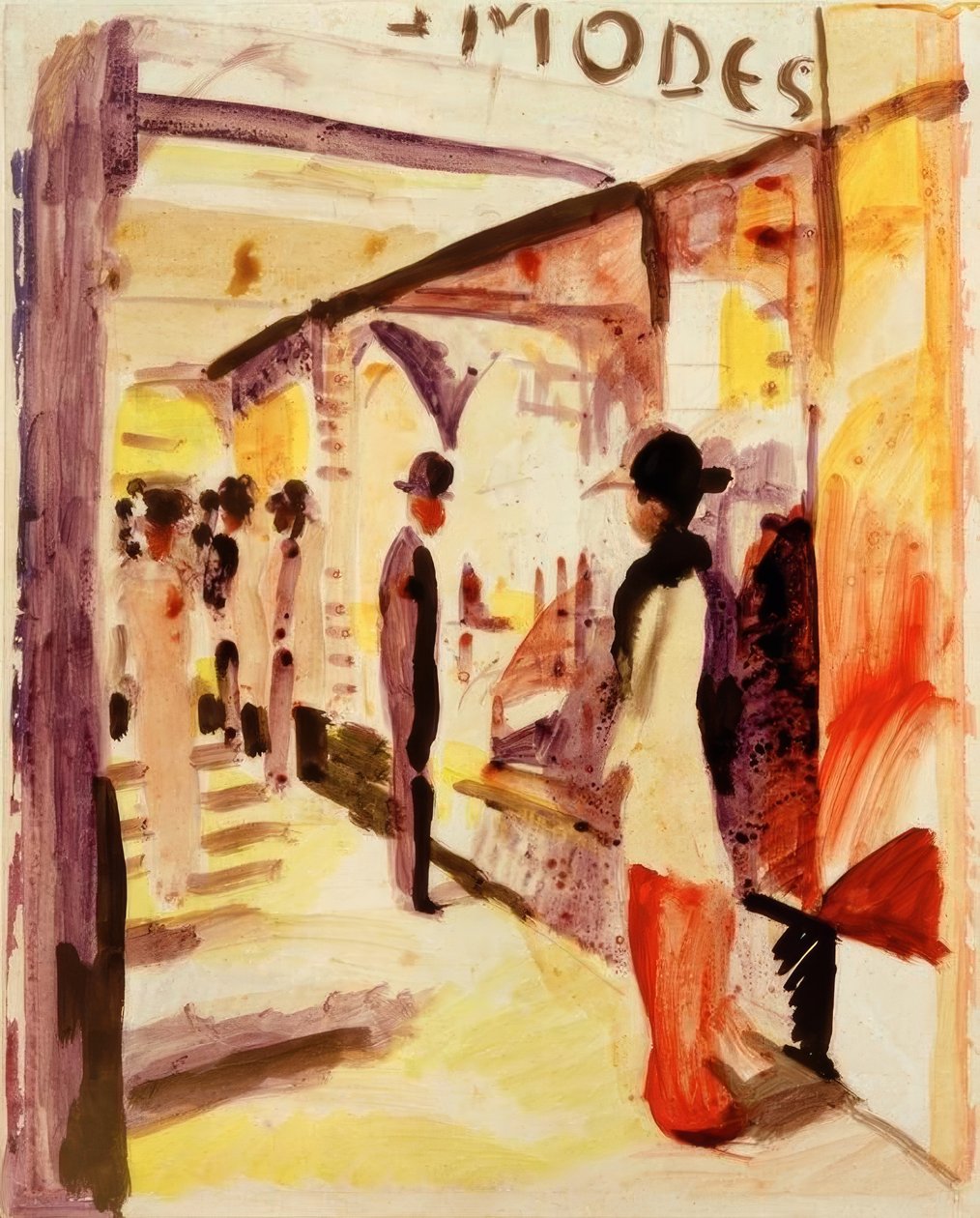 A Shopping Street Under Arcades by August Macke