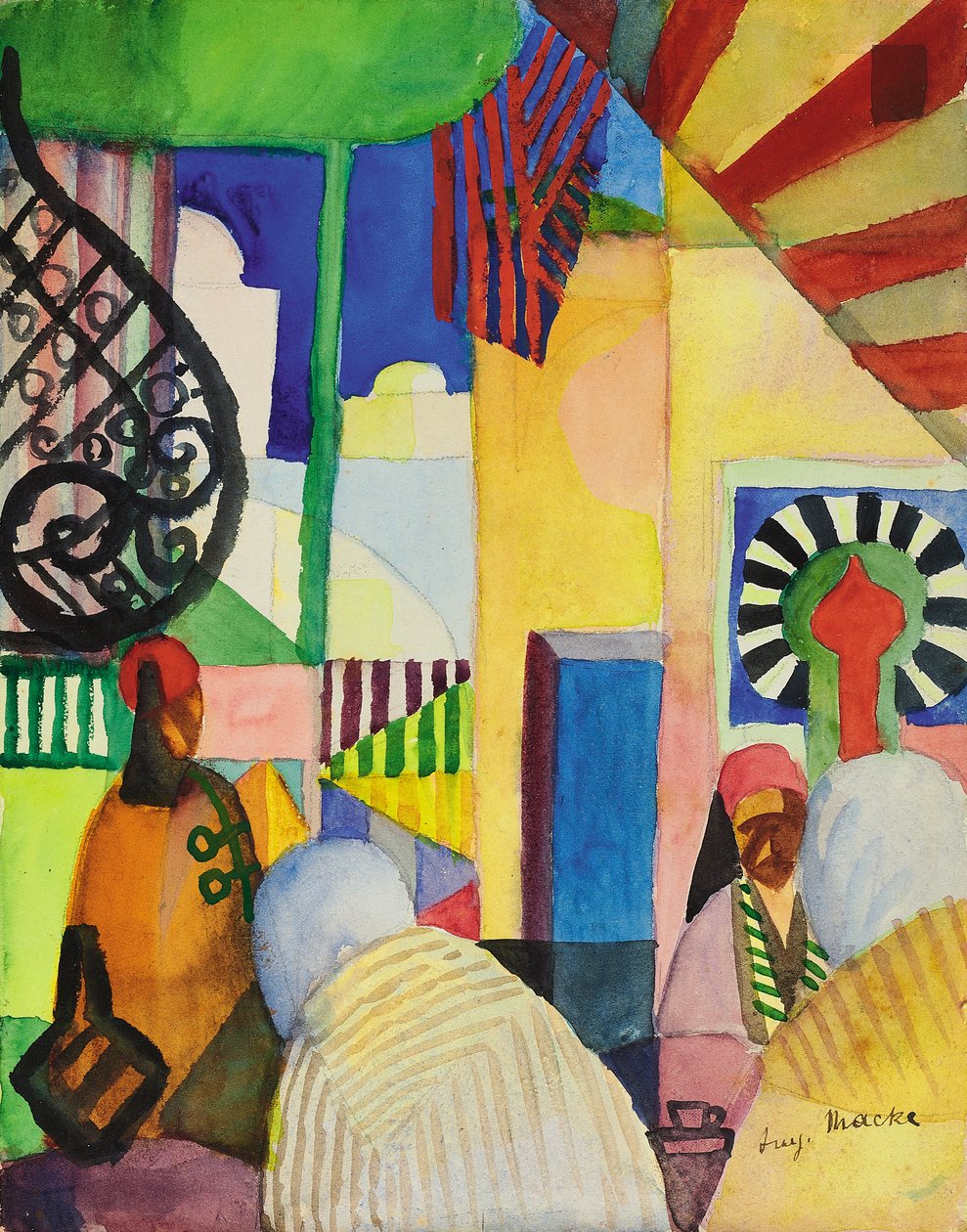 In the Bazaar, 1914 by August Macke