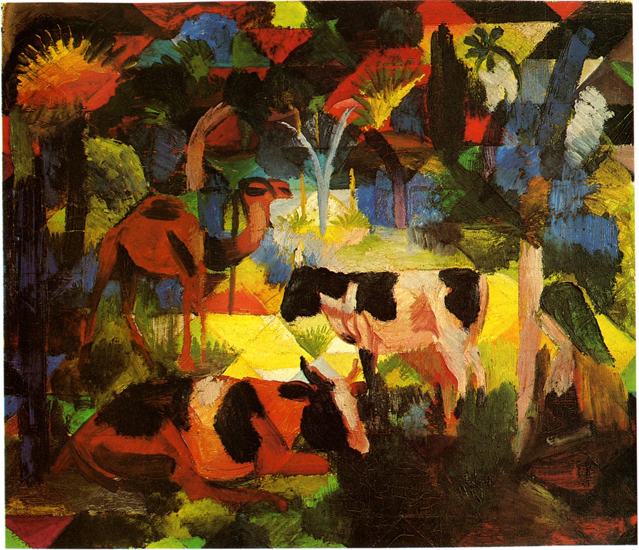 Landscape with Cows and Camel by August Macke