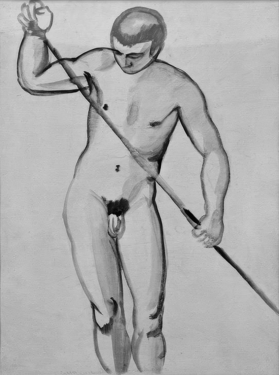 Male Nude (Ferryman) by August Macke