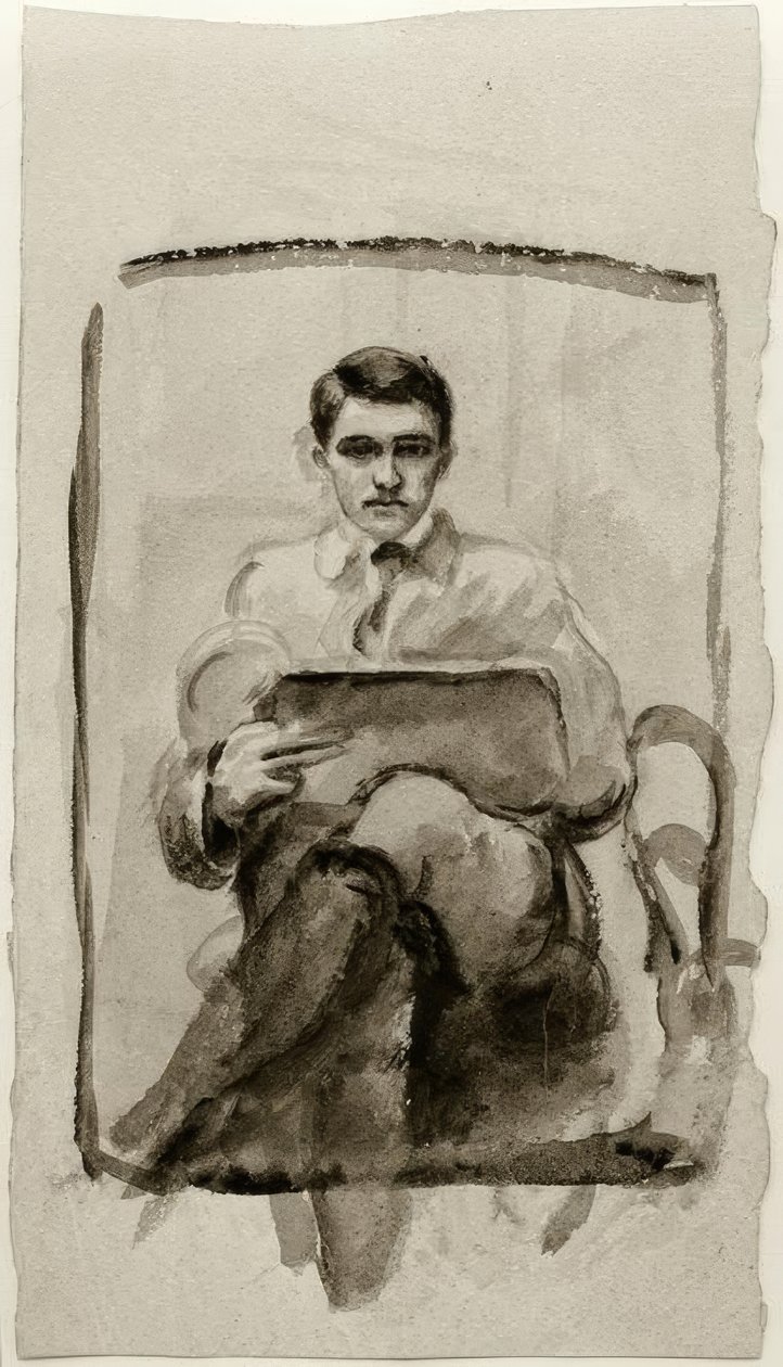 Self-Portrait, Drawing by August Macke