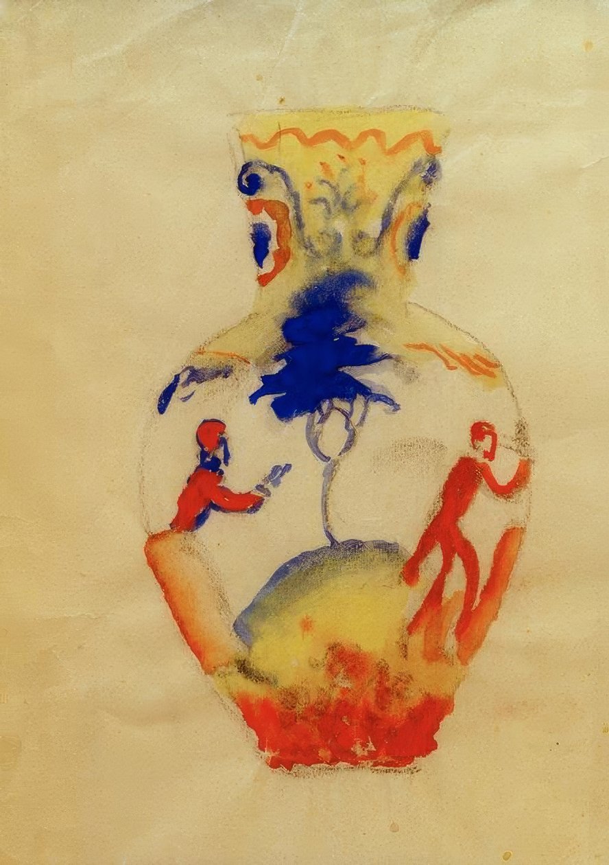 Vase with Two Figures by August Macke