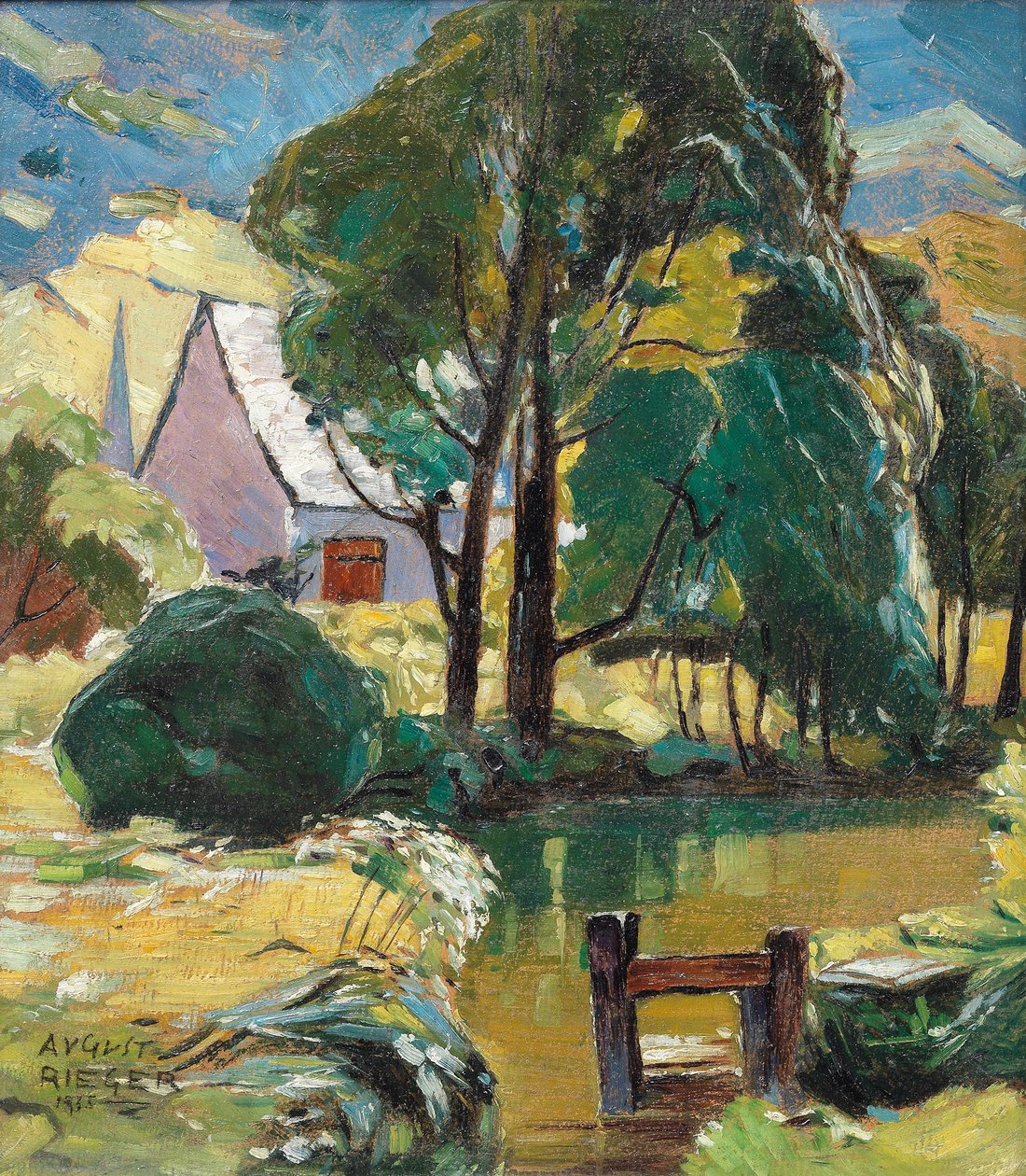 House by the Pond by August Rieger
