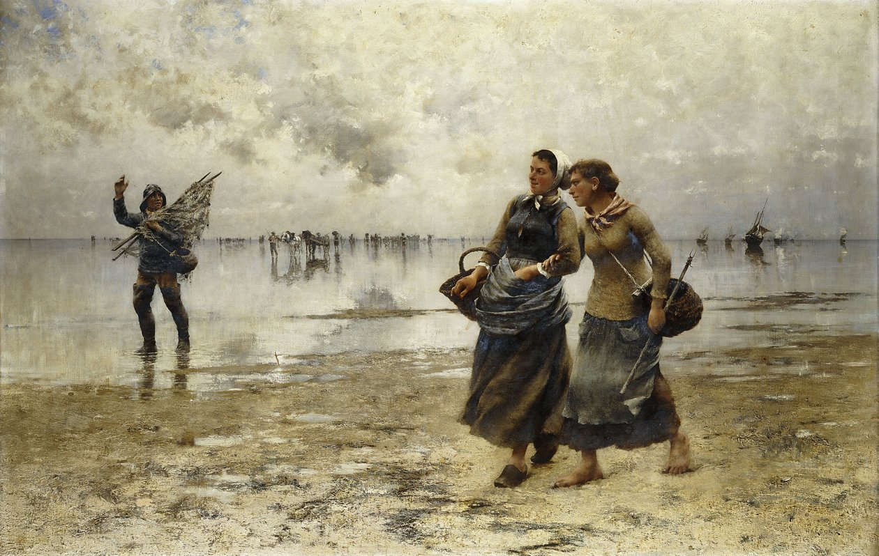 Low Tide by August Wilhelm Nikolaus Hagborg