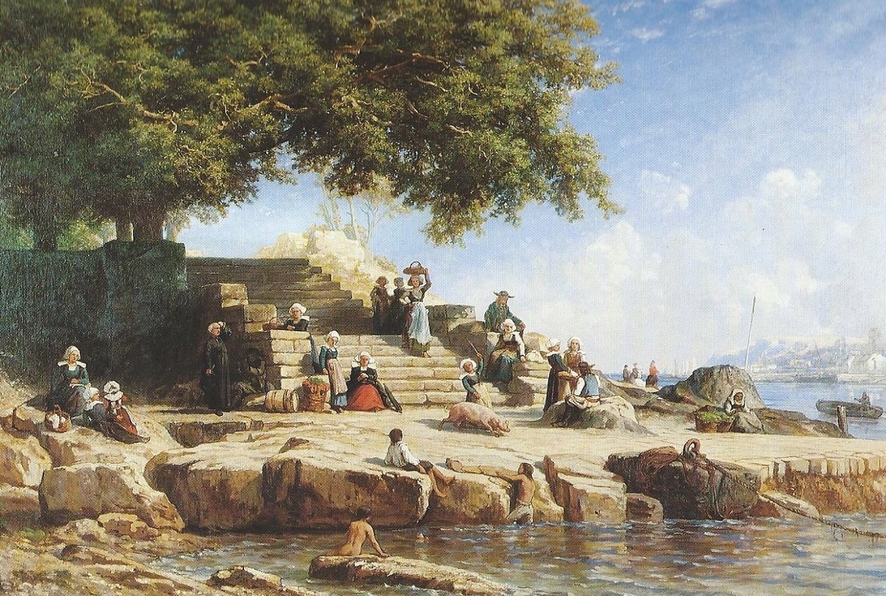 The Ferry Crossing at Treboul by Auguste Paul Charles Anastasi