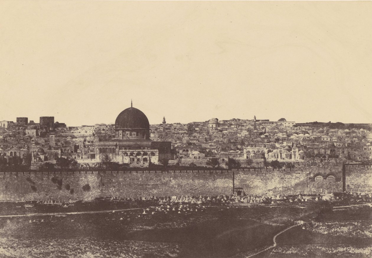 Jerusalem. Temple Enclosure. General View of the East Face. Pl. 2 by Auguste Salzmann