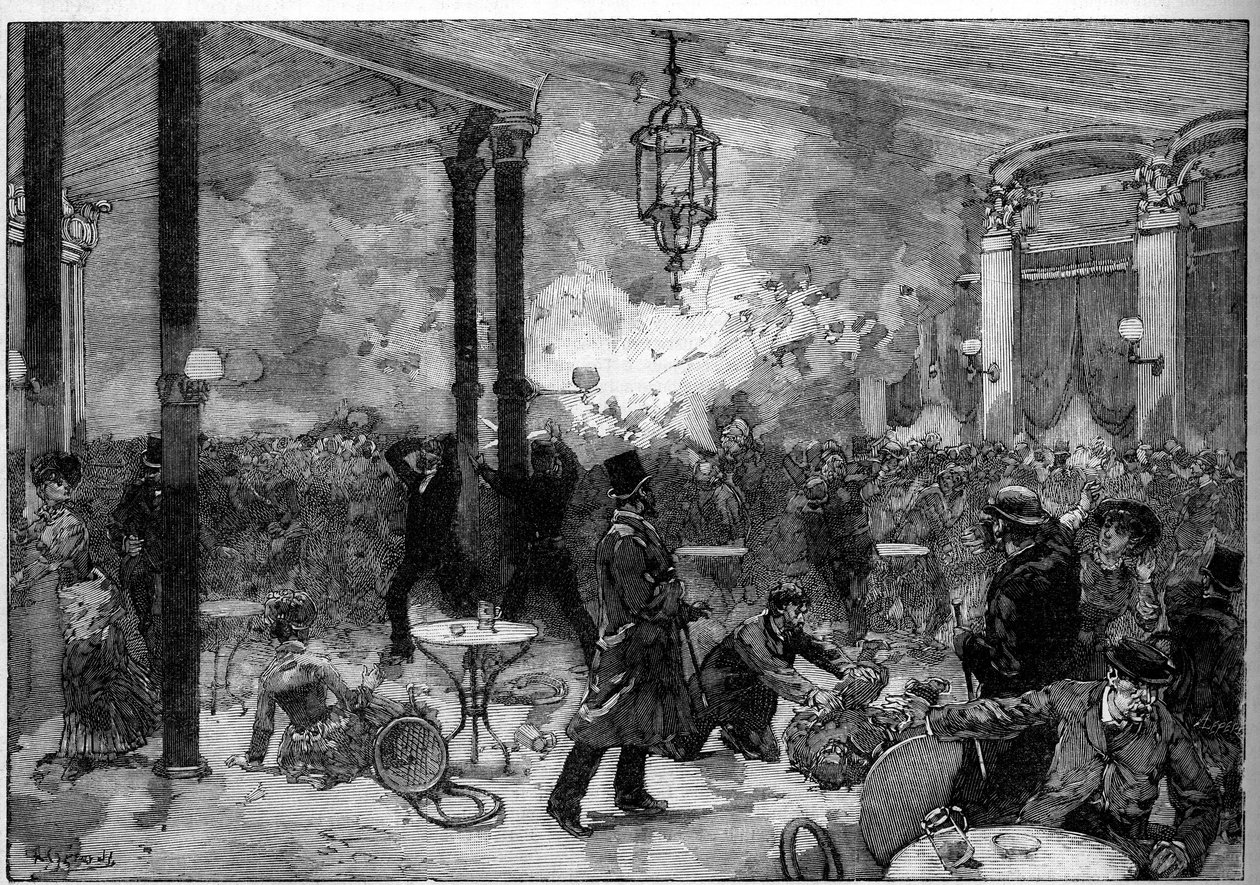 Anarchist attack in Lyon by Auguste (after) Gerardin