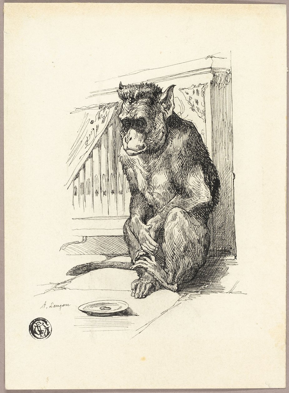 Begging Monkey by Auguste Andre Lancon