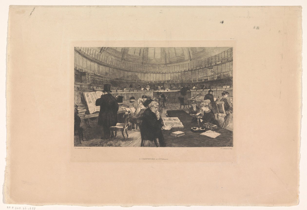 Reading Room of the British Museum by Auguste Andre Lancon