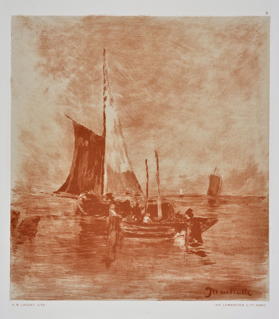 Fishing Boats by Auguste Lauzet