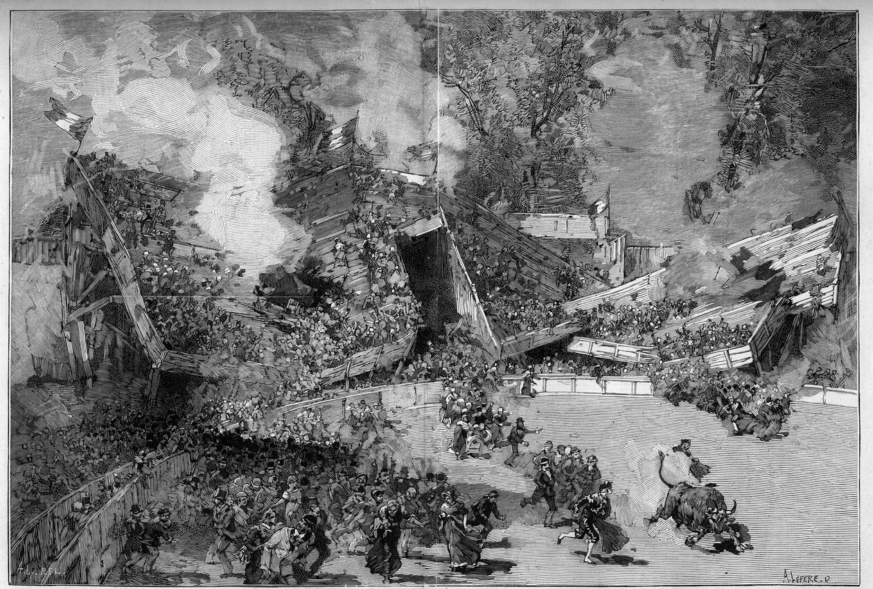 Catastrophe of the Prado arenas, Marseille by Auguste Lepere