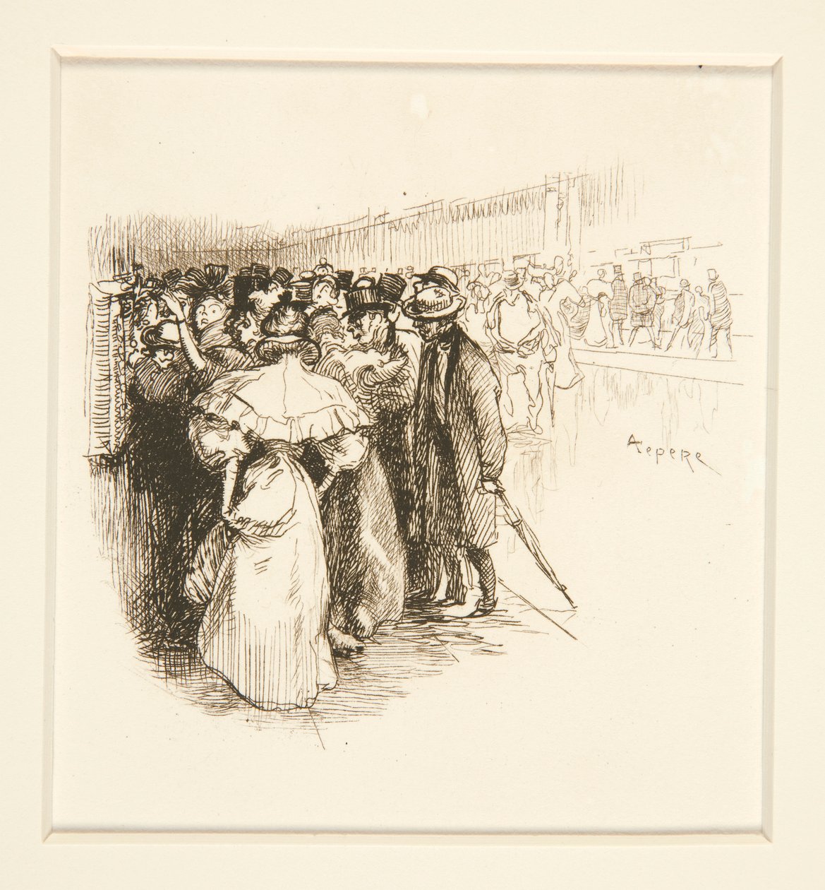 Crowd at Ticket Window by Auguste Lepere