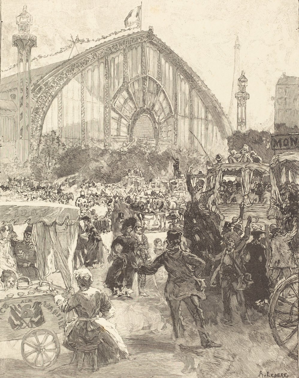The Palace of Machines, published 1889 by Auguste Lepere