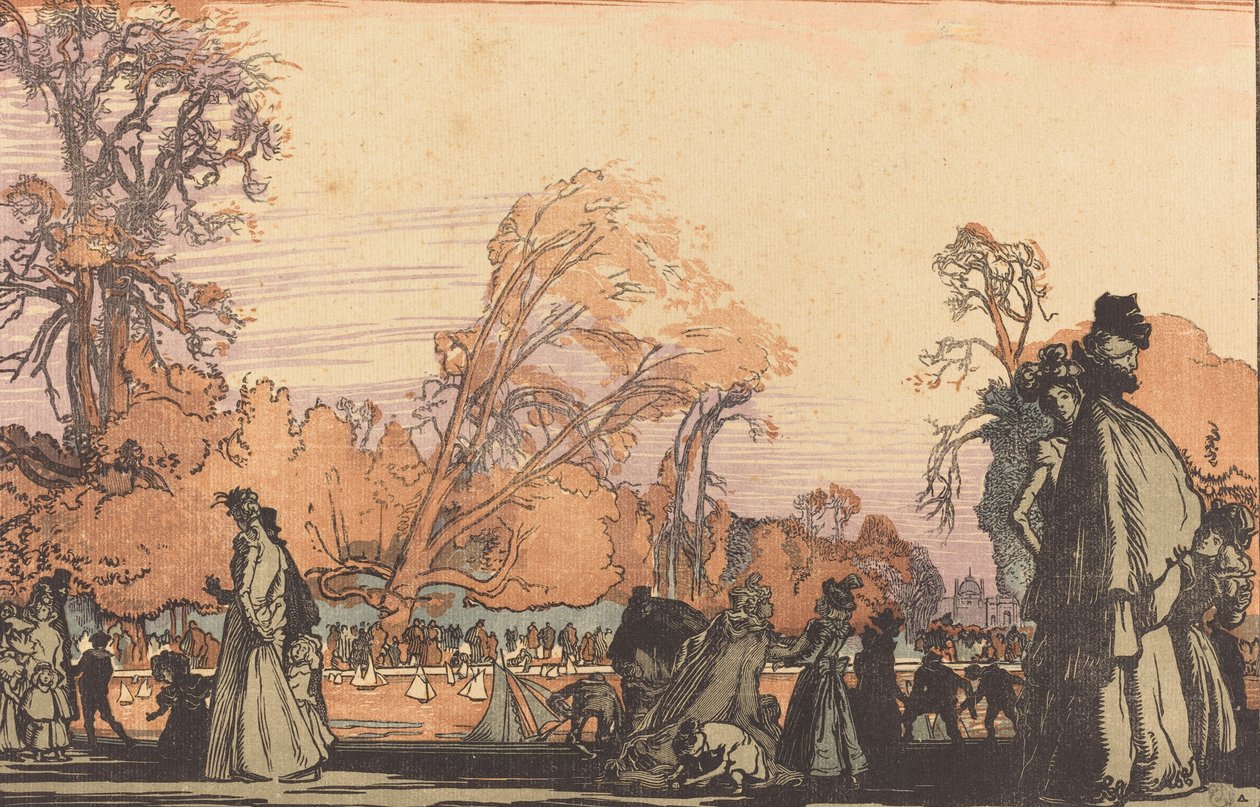 The Pond in the Tuileries by Auguste Lepere