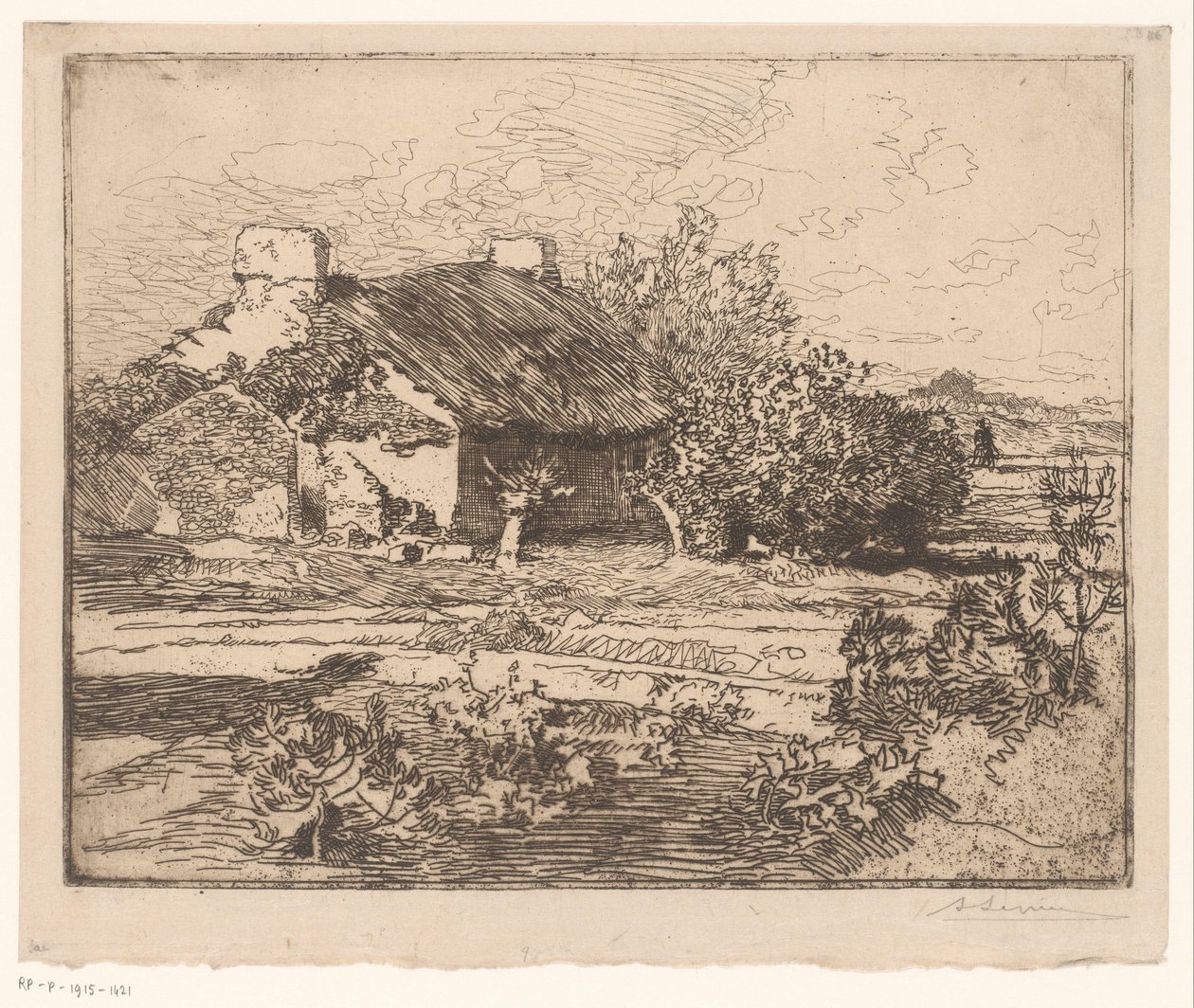 Farm by Auguste Lepère (signed by artist)