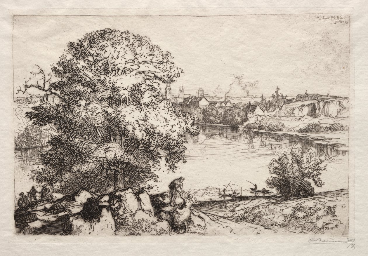 Angers: The St. Nicolas Pond by Auguste Louis Lepère