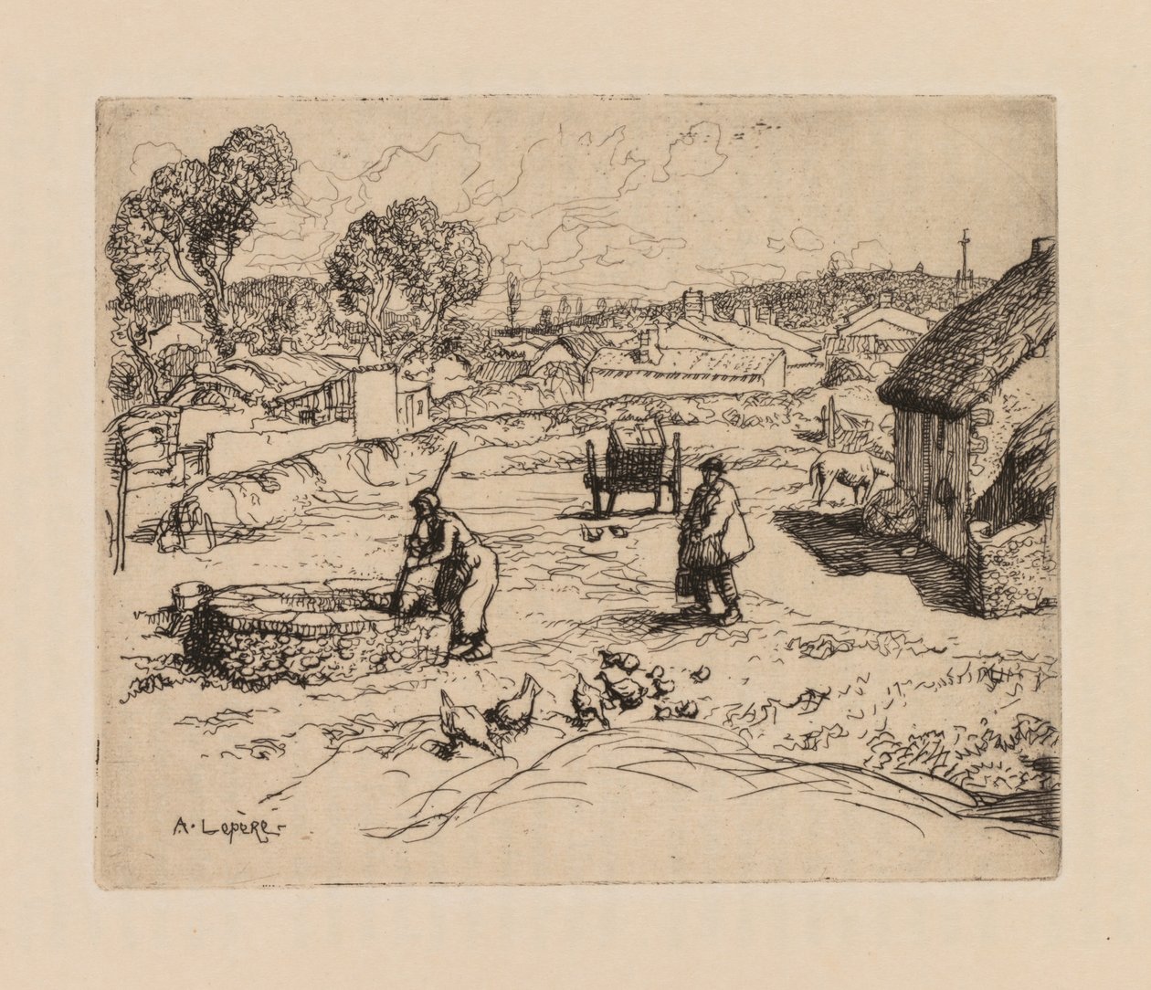 Auguste Lepère: La Masure (Vendée) by Auguste Louis Lepère