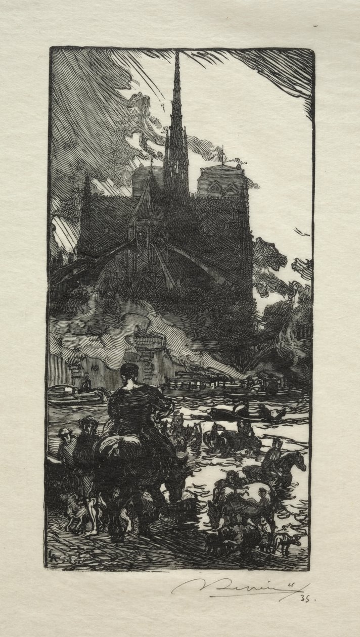 The Watering Place at Point St. Louis by Auguste Louis Lepère