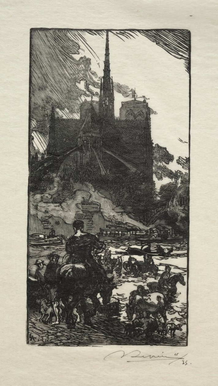 The Watering Place at Point St. Louis by Auguste Louis Lepère