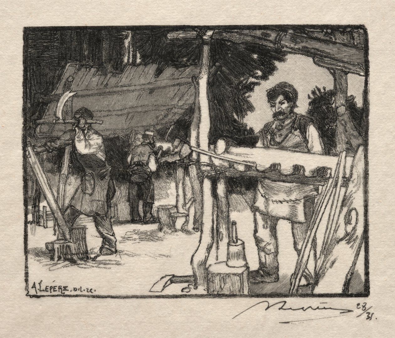 The Lath Maker by Auguste Louis Lepère