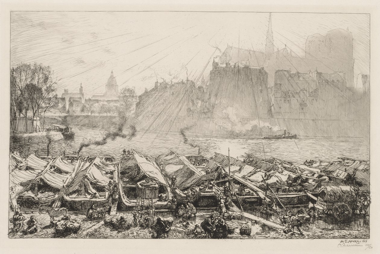 The Great Apple Market by Auguste Louis Lepère