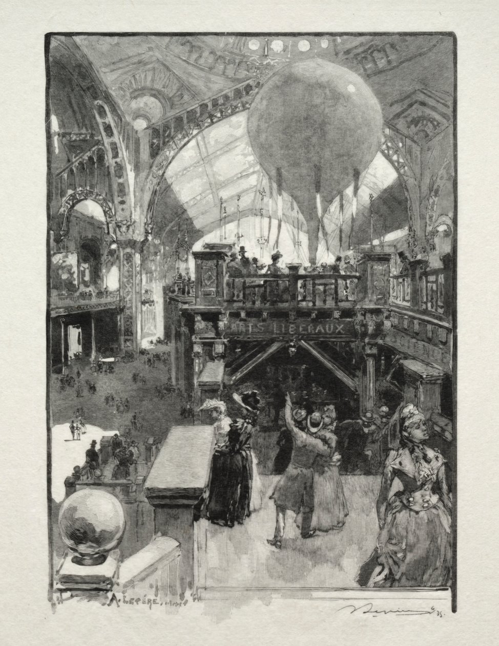 The Palace of Liberal Arts, Interior by Auguste Louis Lepère