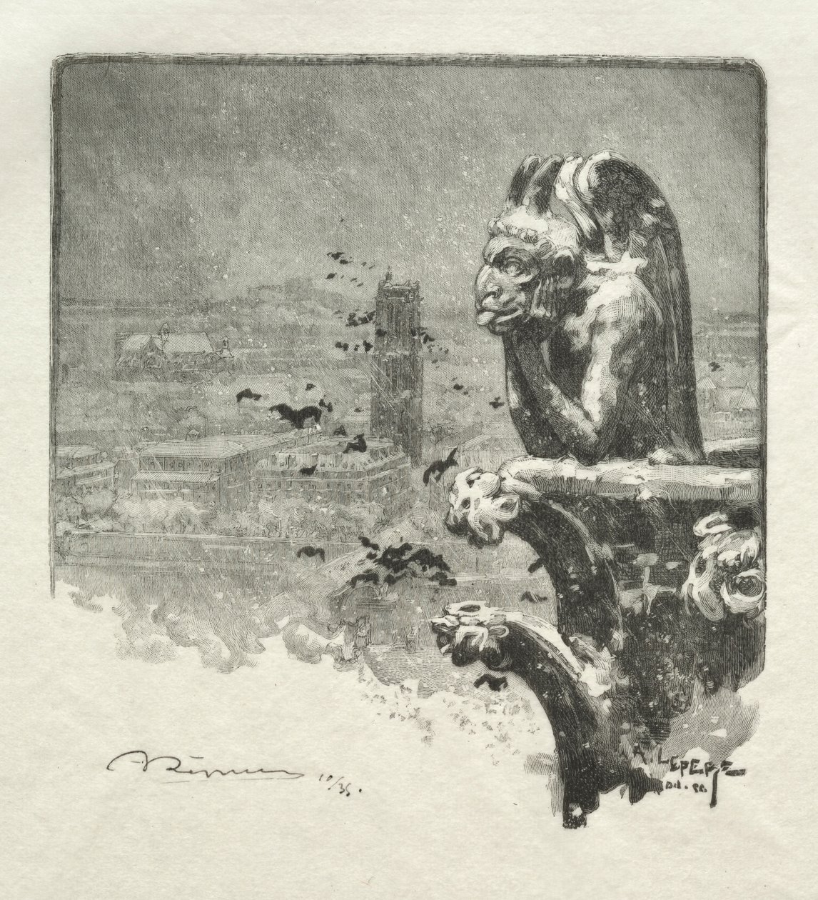 The Stryge of Notre Dame by Auguste Louis Lepère