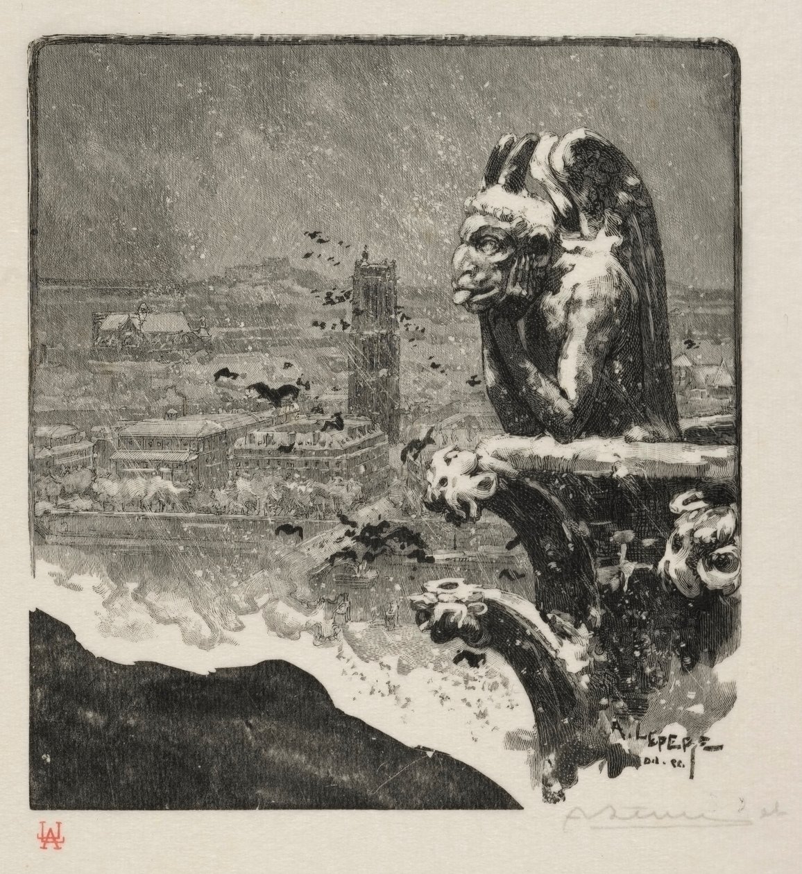 The Stryge of Notre Dame by Auguste Louis Lepère