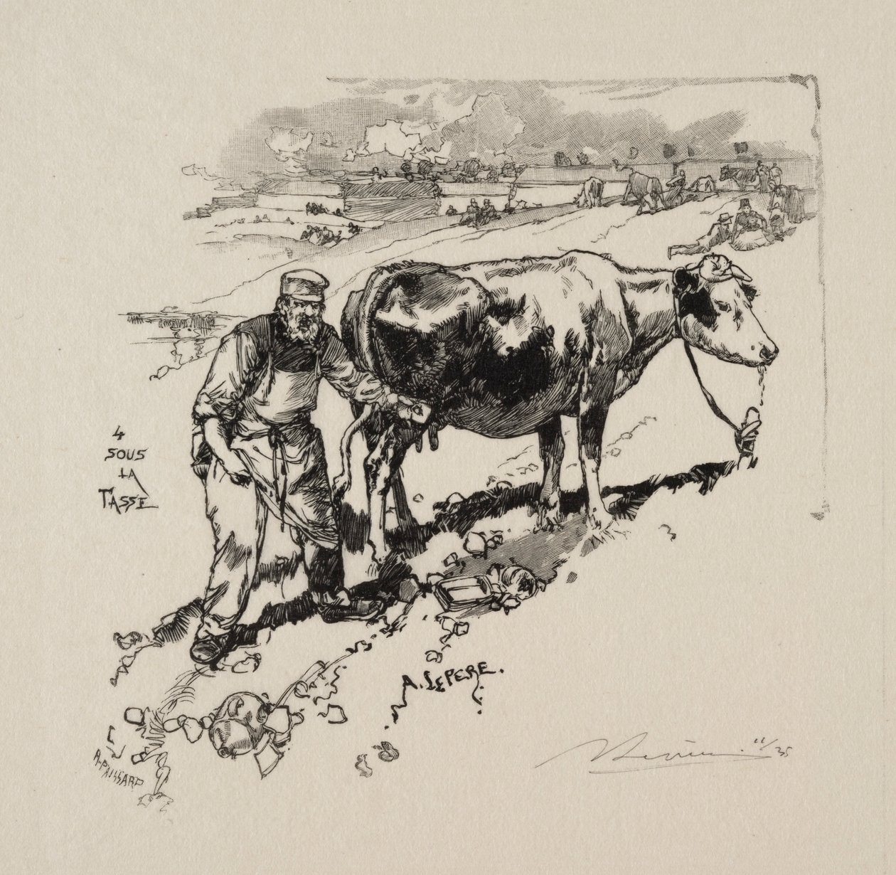 The Milk Merchant by Auguste Louis Lepère