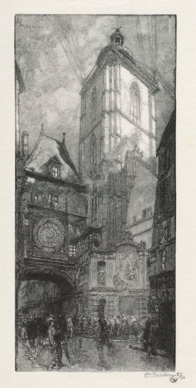 Rouen Illustrated: The Gros Horloge by Auguste Louis Lepère
