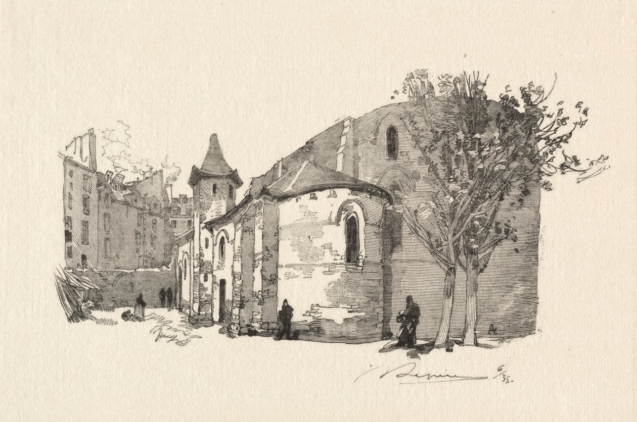 St. Julien le Vauvre, Exterior View by Auguste Louis Lepère
