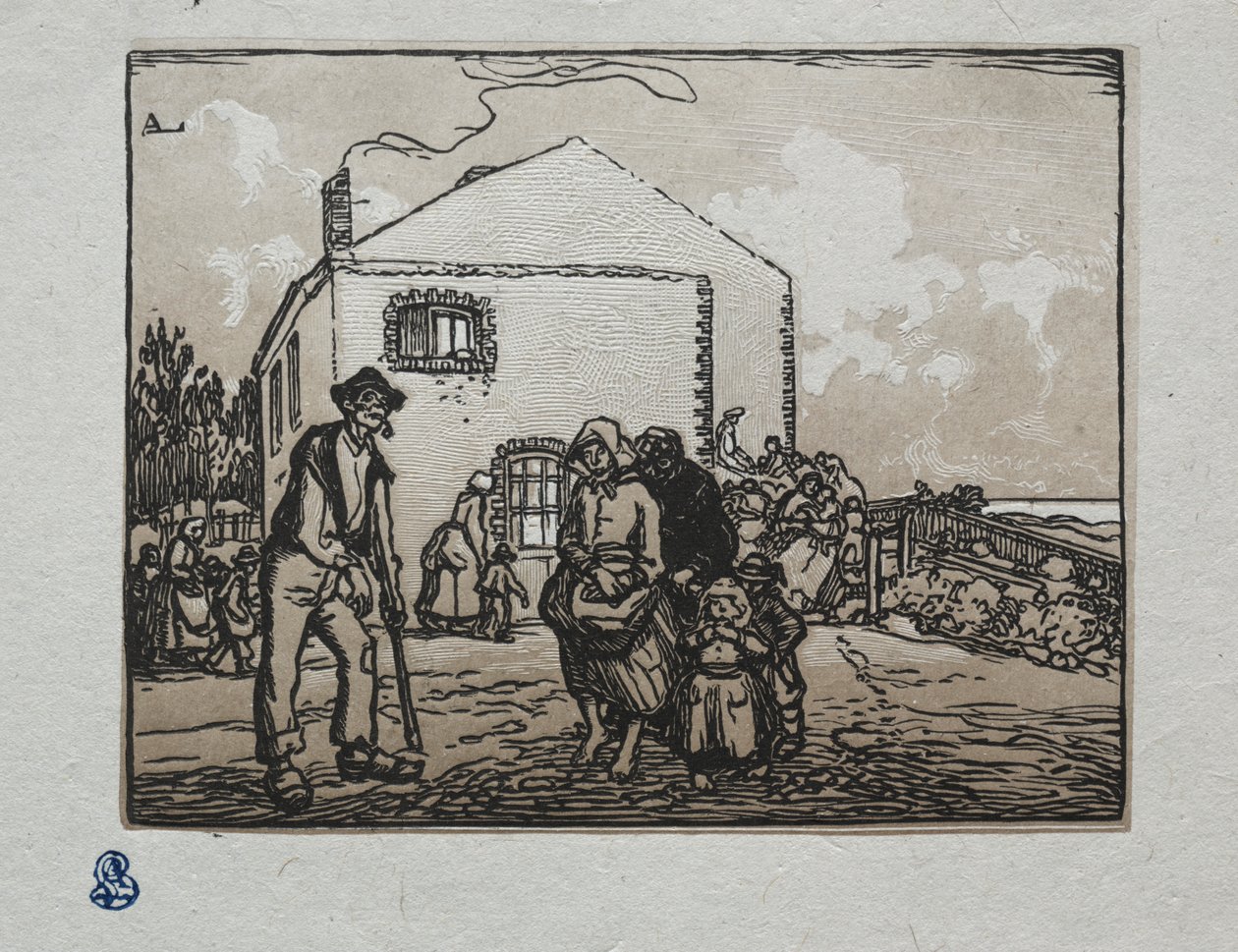 The Beggars at the Last House by Auguste Louis Lepère