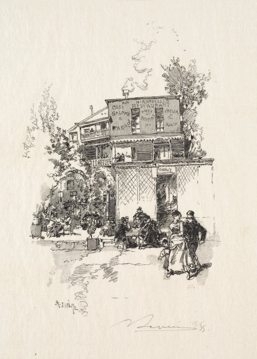 A Tavern by Auguste Louis Lepère