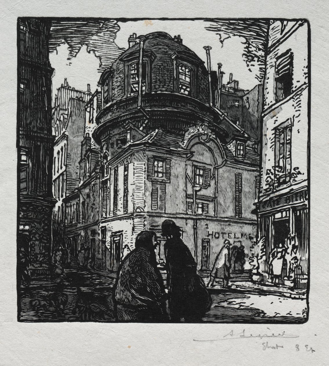 View of the Hotel Colbert by Auguste Louis Lepère