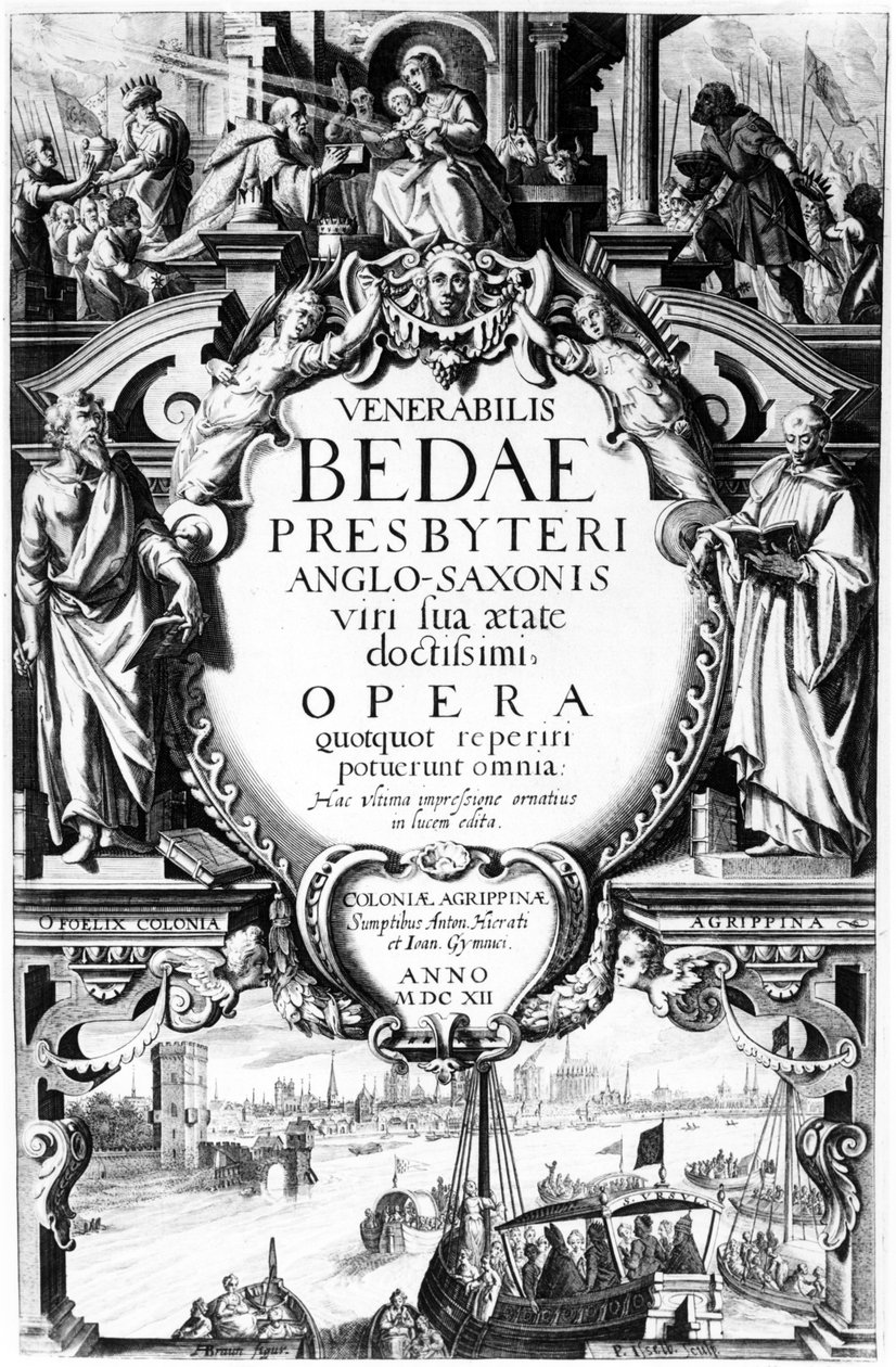 Title Page for Venerabilis Bedae Presbyteri Anglo-Saxonis, published in Cologne, 1612 by Augustin Braun
