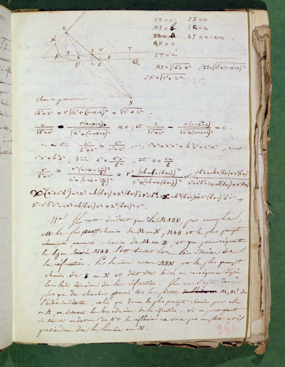 Ms 3412 Page of experimental notes, 1823 by Augustin Jean Fresnel