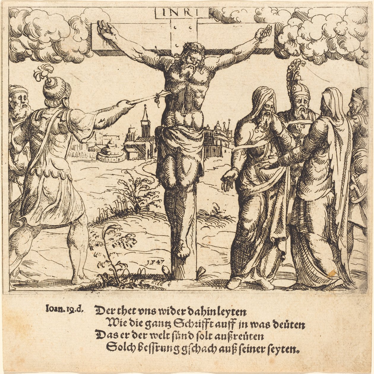 Christ is Pierced with the Lance by Augustin Hirschvogel